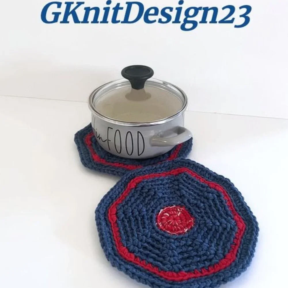 Crochet pot holders, kitchen decor, handmade trivet